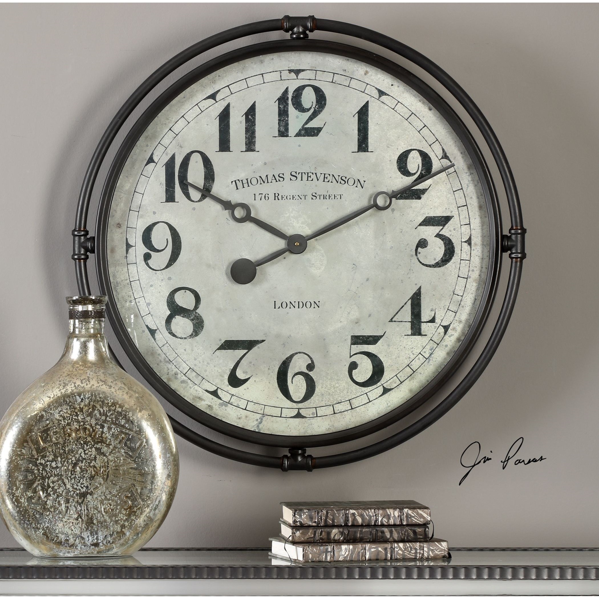 Uttermost Clocks 06449 Uttermost Nakul Industrial Wall Clock Corner